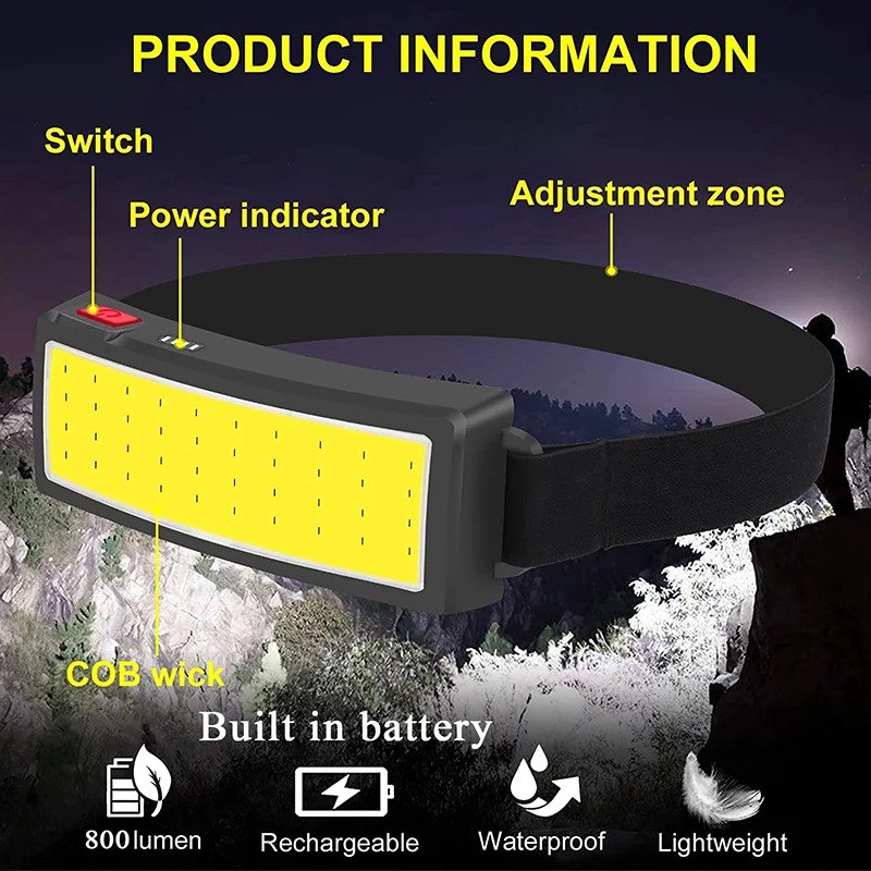 Powerful COB LED Headlamp 4 Li - Outdoor Usb Power Supply incelemesi ve fiyatı