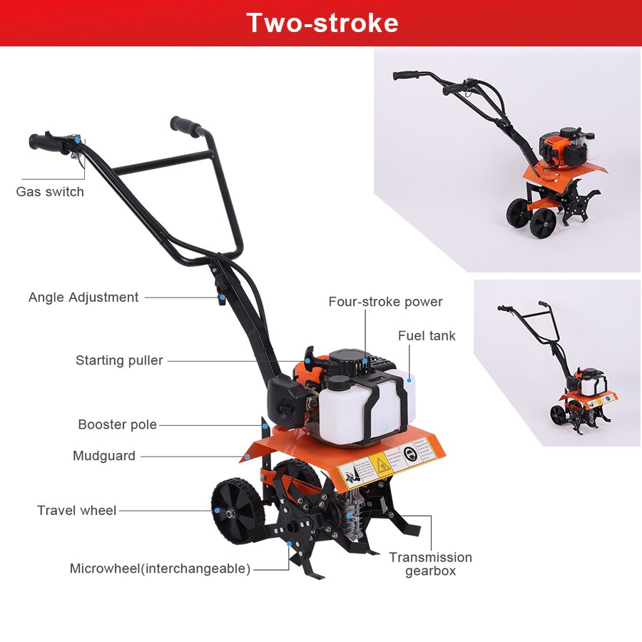Mini Tiller Gas Cultivator 2 S - Garden Tiller Mini incelemesi ve fiyatı