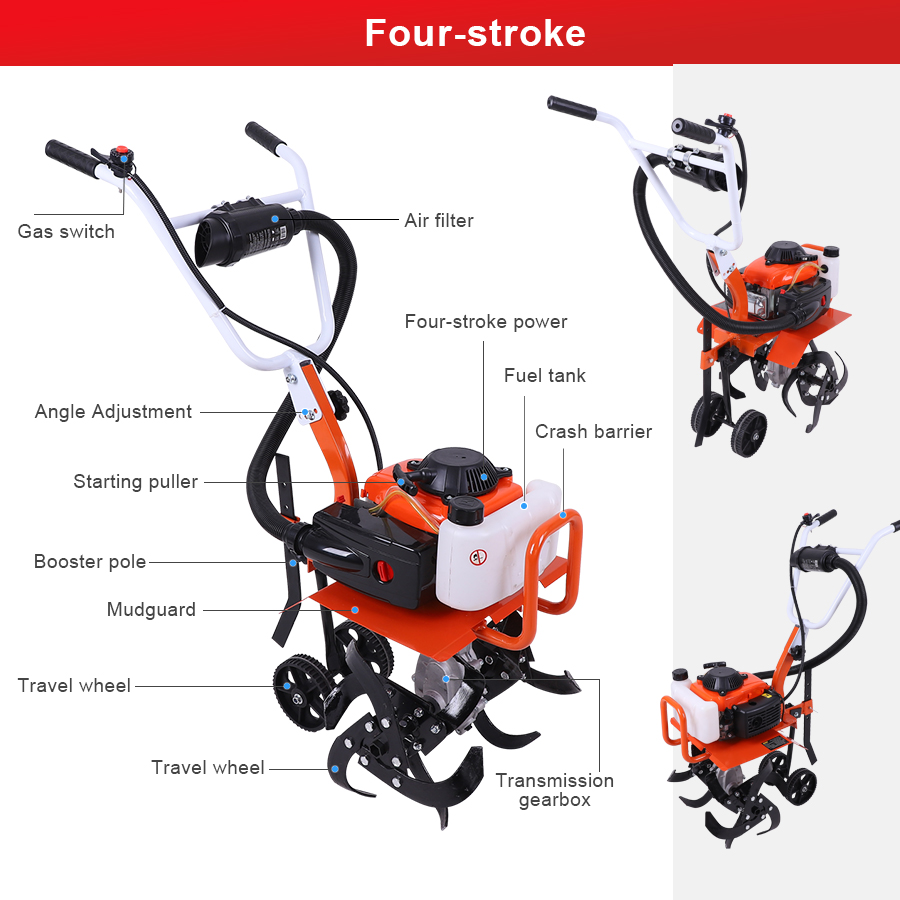 Mini Tiller Gas Cultivator 2 S - Garden Tiller Mini incelemesi ve fiyatı