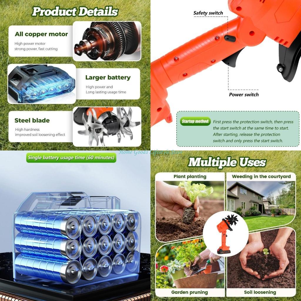 E74E Cordless Mini Tiller 21V  - Garden Tiller Mini incelemesi ve fiyatı