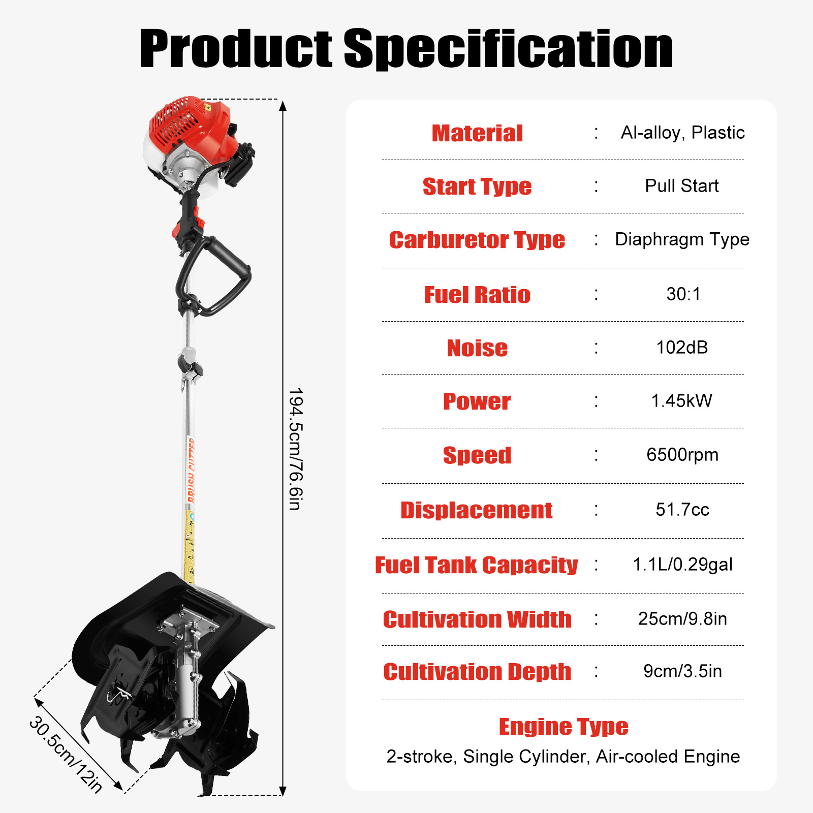Gas Powered Mini Tiller Cultiv - Garden Tiller Mini incelemesi ve fiyatı